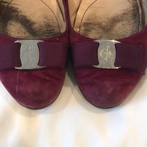 Ferragamo varina pink suede size 10